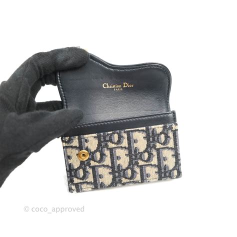 dior saddle flap card holder review|Dior 5 gusset card holder.